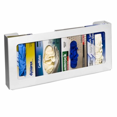 4 Box White Plastic Horizontal Glove Dispenser