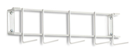 White PVC Coated 16" 5-Hook Rack