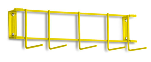 Yellow PVC Coated 16" 5-Hook Rack