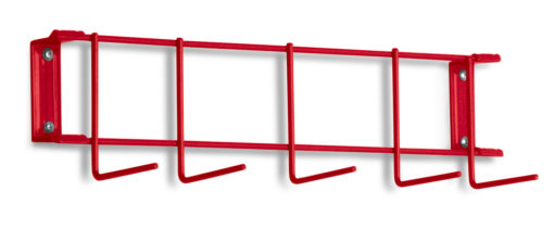 Red PVC Coated 16" 5-Hook Rack