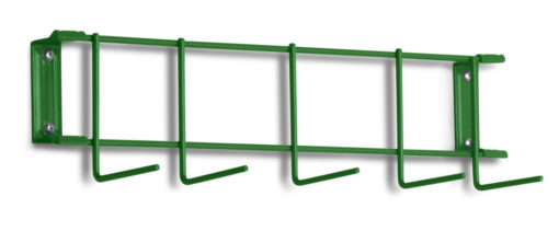 Green PVC Coated 16" 5-Hook Rack