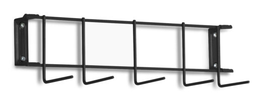 Black PVC Coated 16" 5-Hook Rack