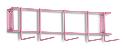 Pink PVC Coated 16" 5-Hook Rack