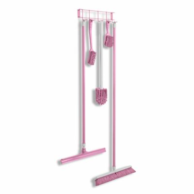 Pink PVC Coated 16" 5-Hook Rack