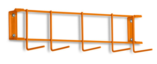 Orange PVC Coated 16" 5-Hook Rack