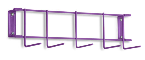 Purple PVC Coated 16" 5-Hook Rack